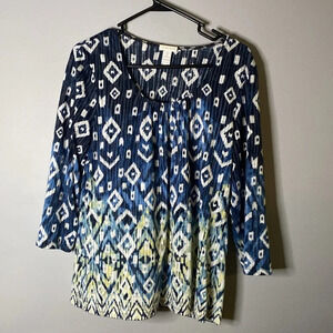 Chicos 3/4 length Sleeves Size Large